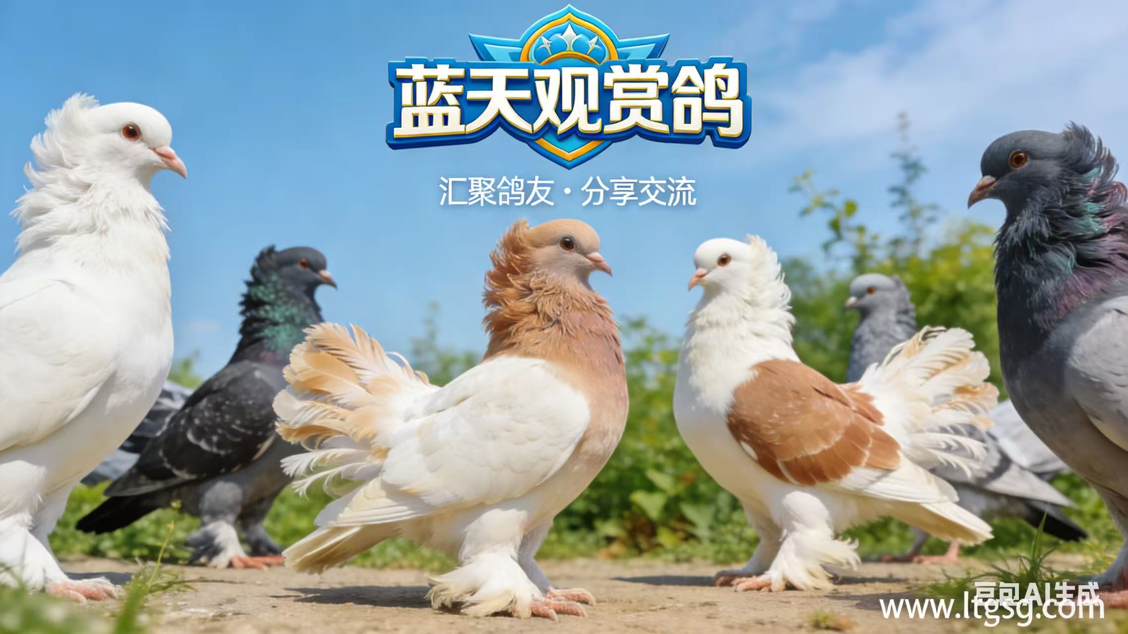 蓝天观赏鸽
