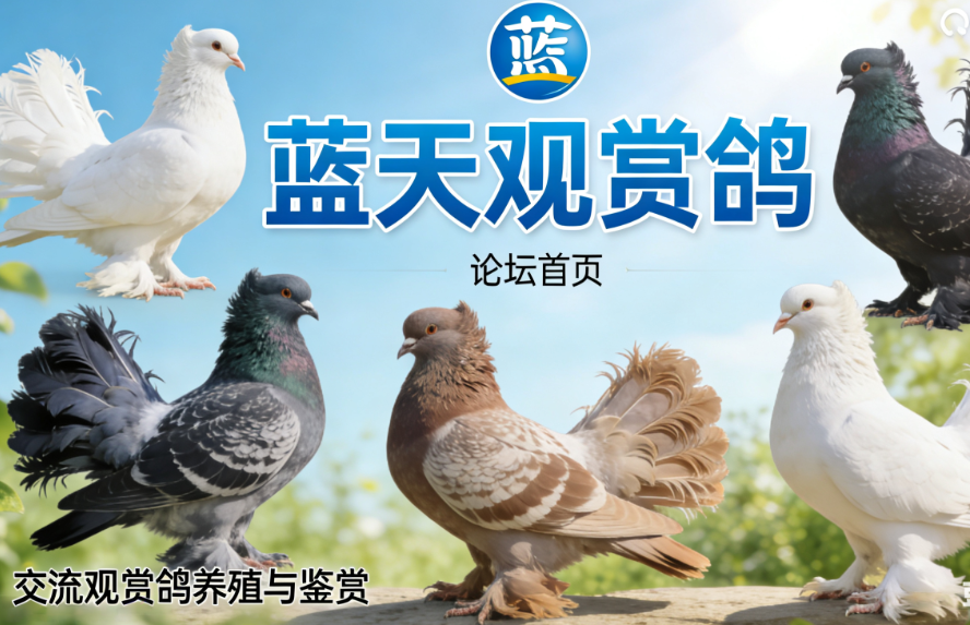 蓝天观赏鸽