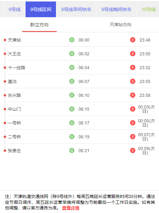 天津地铁9号区间新立方向首末班发车时刻表.png